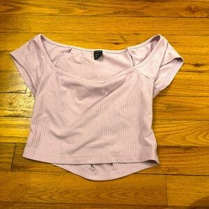 Lilac SHEIN square neck crop top